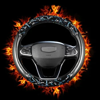 

12V Heated Letter Brand New Carved Viscose Pu Leather Heating Car Steering Wheel Cover For opel corsa Steps Leaps ES2 X30