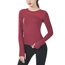 Дизайн, женские рубашки для йоги на лето и весну, сетчатые удобные дышащие впитывающие Пот Впитывающие кожу, женская спортивная рубашка для йоги