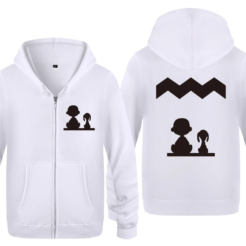 BAY HET Peanuts Charlie милый аниме мультфильм толстовки для мужчин мужчин s молния с капюшоном флис толстовки кардиганы - Цвет: BAY HET