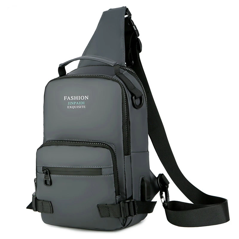 New men's personal pocket bag large capacity simple ipad chest bag smart USB charging shoulder messenger bag crossbody hand bag