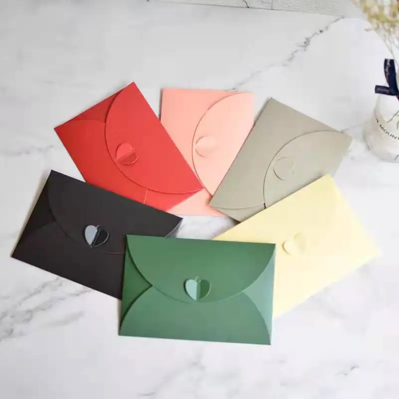 100pcs/Lot Mini Love Heart/ Envelopes for Wedding Party Invitations Gift Greeting Cute Envelope Letter Paper Gift Envelope