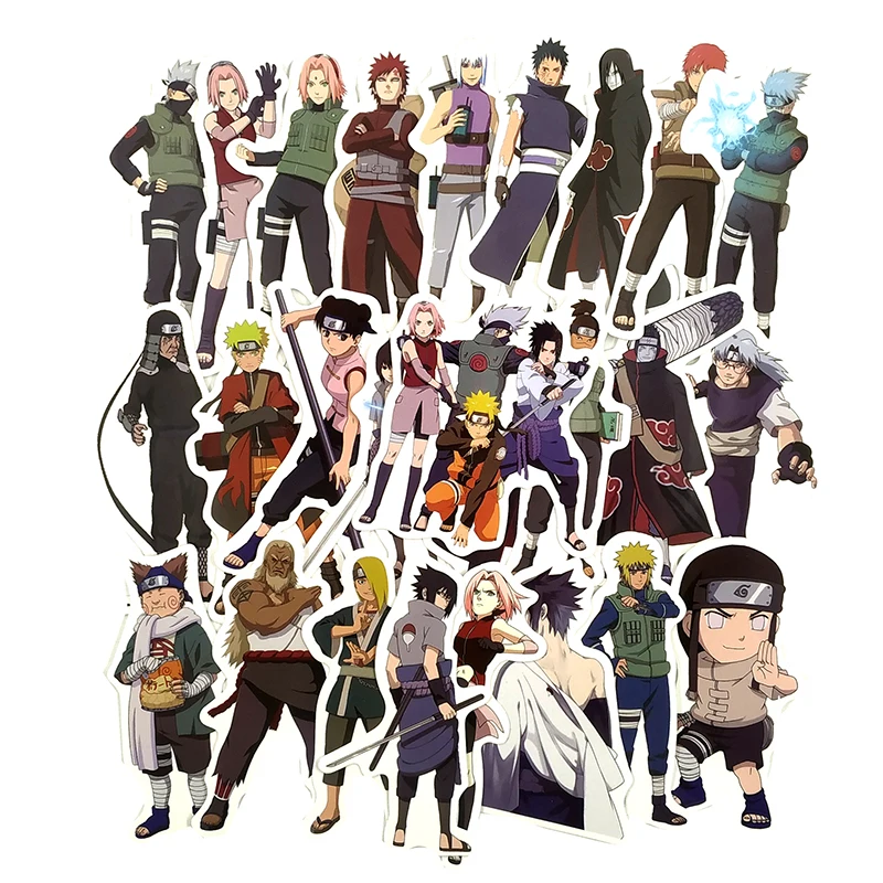 51 шт./компл. классические ботинки в стиле аниме «NARUTO как у героя мультфильма Саскэ наклейки для игрушка Тетрадь компьютер мотоцикла скейтборд велосипед Творческий Стикеры для альбомов
