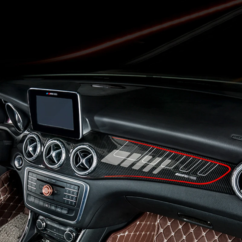 CarManGo для Mercedes Benz A Class GLA CLA циркониевый W176 Авто углеродное волокно приборной панели Панель рамки накладка Стикеры хром аксессуар