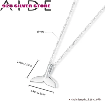 

Aide Fashion 925 Sterling Silver Jewelry Sets Fish Whales Tail Pendant Necklace & Earrings Women Jewelry Set Drop shipping R4