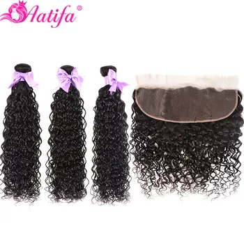 

Peruvian Water Wave Bundles With Frontal 100% Human Hair Frontal With Bundles Remy Hair Bundles With Frontal Aatifa Hair