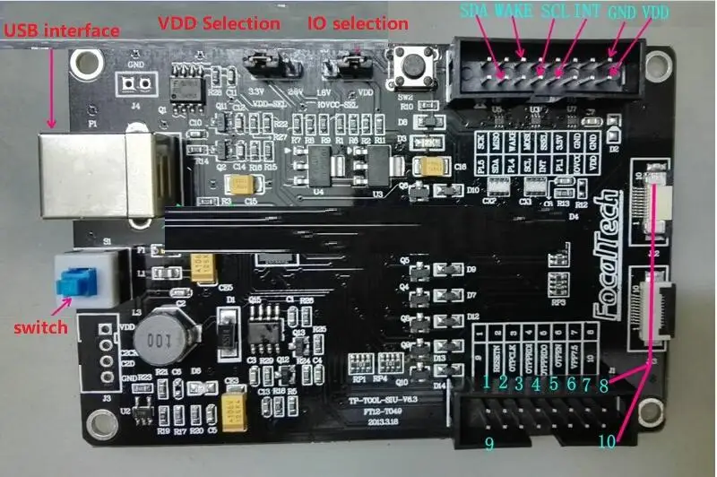 Focaltech Duntai емкость сенсорный экран SIU плата отладки ожога панель тестовая плата V6.3