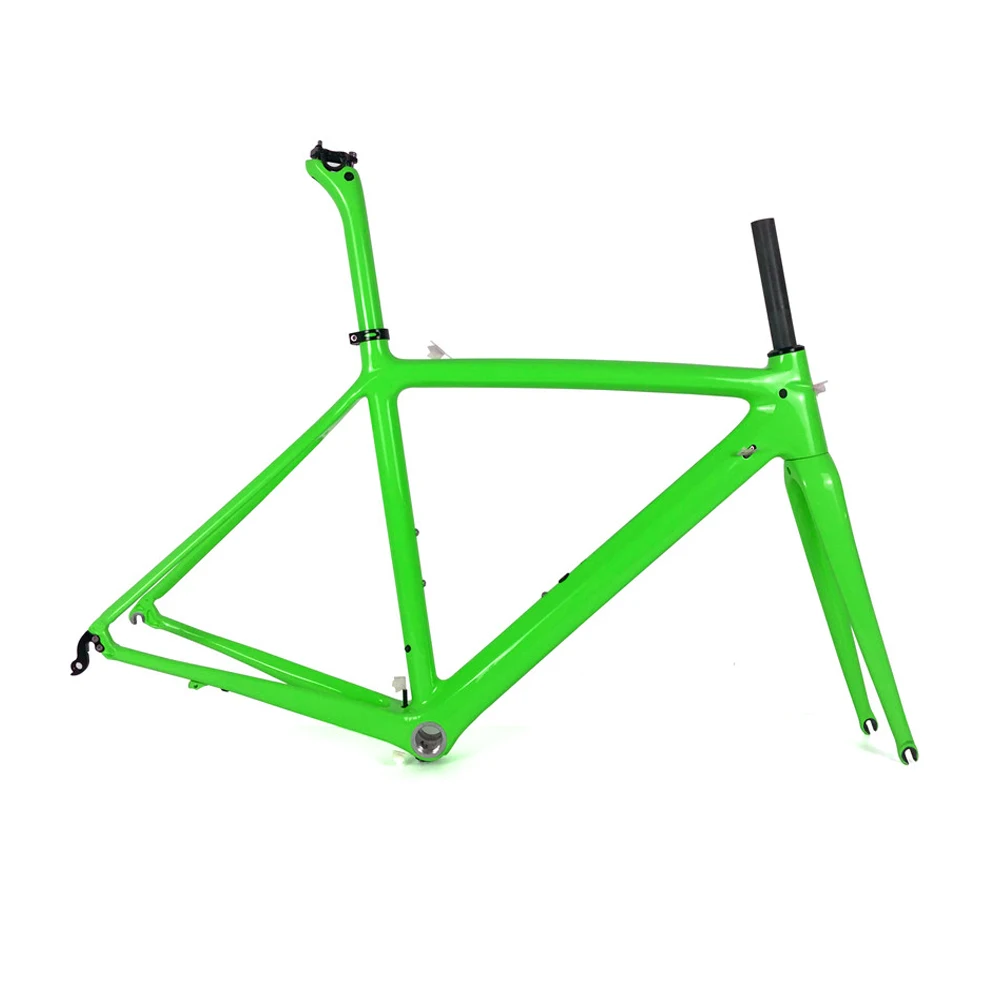 Green Color T1000 полностью карбоновые рамы дорожного велосипеда 700C, велосипедные рамы для шоссейного велосипеда, карбоновые рамы+ вилка+ подседельный штырь+ гарнитура+ зажим, Новинка - Цвет: Green Color