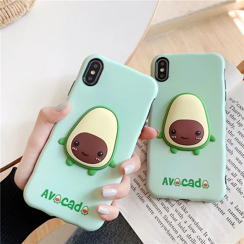 Чехол Remazy с 3D авокадо для iPhone 7 XS MAX XR X 8 6 6s Plus, милый зеленый мягкий IMD чехол для телефона, противоударный матовый чехол