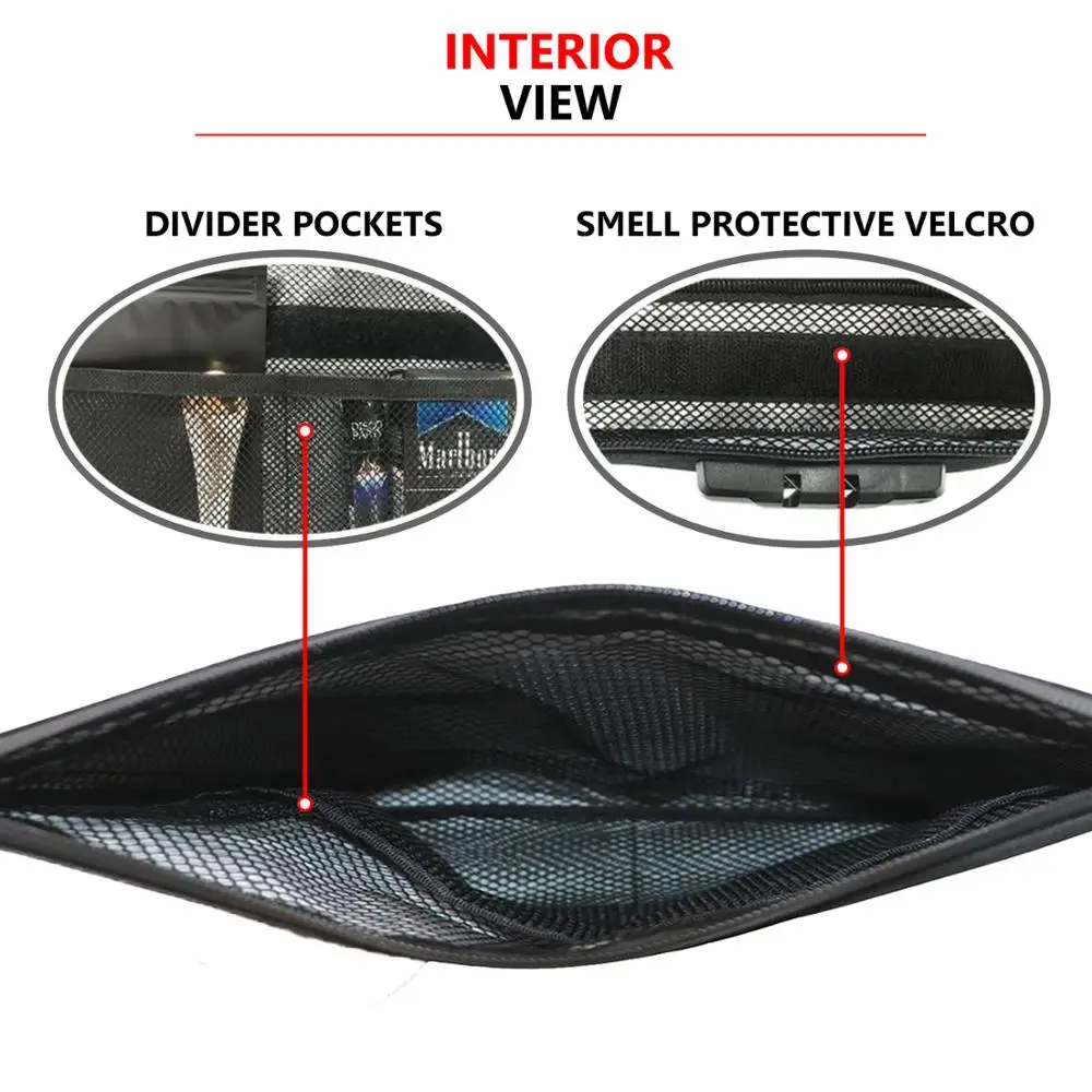 Smell Proof Bag with Combination Lock Odor Proof Stash Case Container for Herbs; Medicine Lock Box Bag Travel Storage Case