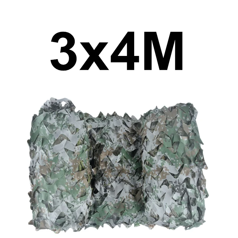 WELEAD 3x4M Reinforced Camouflage Net Military White Blue Sand Black for Outdoor Awning Garden Shade Hide Mesh 3x4 4x3 3*4M 4*3M - Цвет: Woodland digital