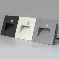 SANDIY Wall Lamp Outdoor Motion Sensor Step Light Recessed Nightlight Waterproof Luminaire for Garden Yard Exterior Led Lighting