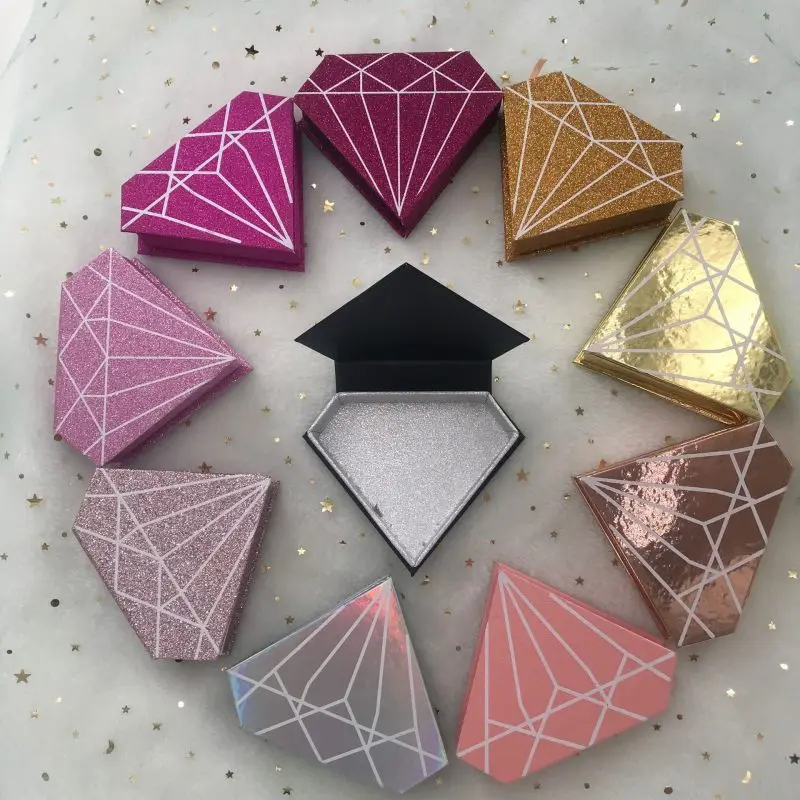 

10/20/50 Pcs 5D 25mm Mink Eyelashes Free Shipping Empty Diamond Box