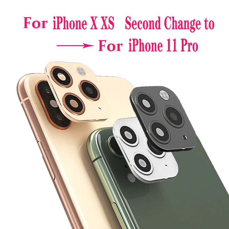 3D Alumium Camera Lens Seconds Change for iPhone 11 Pro Max Lens Ring
Cover Sticker For iPhone X R XS MAX Rear Protective Cover