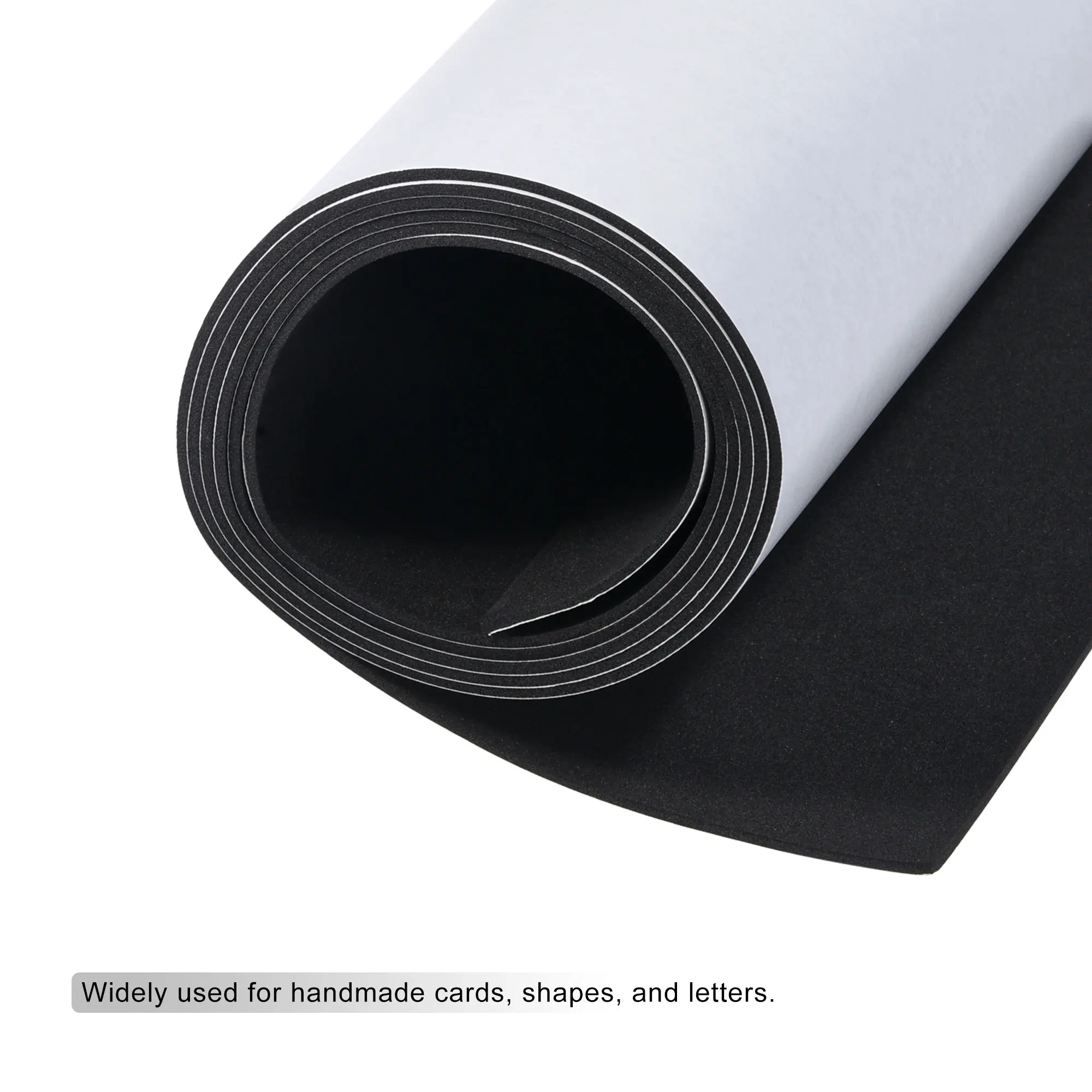 Uxcell EVA Foam Sheets Black Self Adhesive Back 6.56ft x 11.8 Inch  1/2/3/4/5mm Thickness for Handmade Cards Shapes and Letters