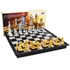 Medieval Folding Classic Chess Set With Chessboard 32 Pieces Gold Silver Magnetic Chess Portable Travel Games For Adults Kid Toy ► Photo 1/6