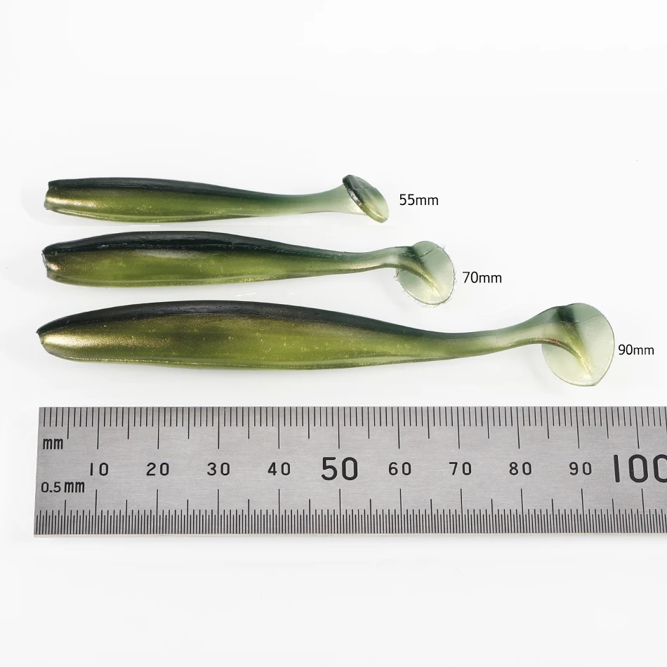 10pcs/Lot Fishing Jig Wobblers Soft Lures 70mm 55mm Easy Shiner Double Color Silicone Artificial Bait Swimbait Carp Bass Tackle