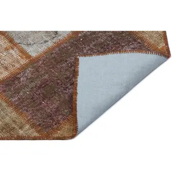

Handmade Brown Vintage Overdyed Patchwork Area Rug 160x230 Cm-5'3''X7'7''