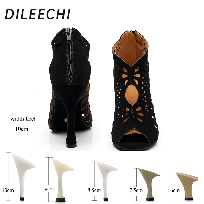 Latin Dance Boots Ladies Girls Salsa Tango Dance Shoes Indoor Sports Shoes Ballroom Dancing cuba heel 10cm dance shoes