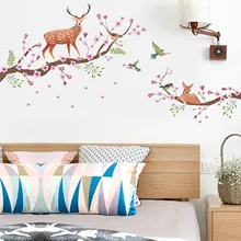 Brigade Kang JM7357 ветка Sika олень настенные наклейки гостиная спальня диван ТВ фон украшения съемные наклейки