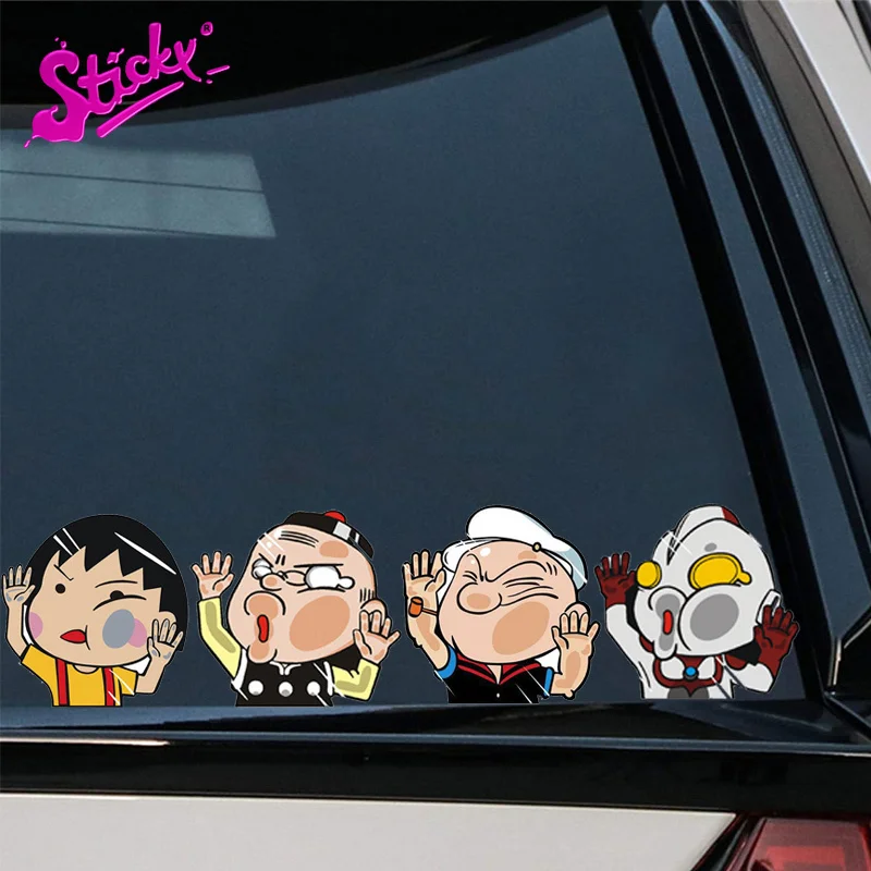 Липкая наклейка для автомобилей Altman Popeye Peeking забавный мультяшный автомобиль на