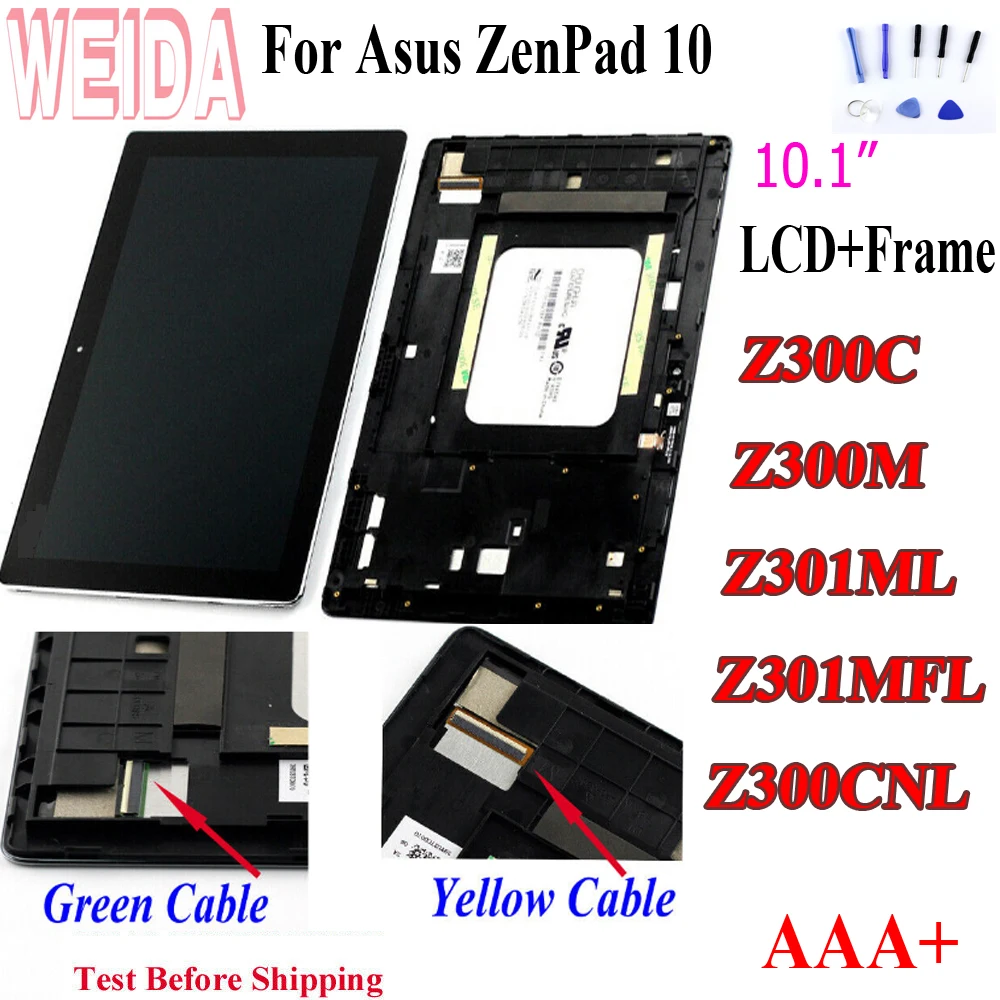 WEIDA для Asus Zenpad 10 Z300M Z301ML Z301MFL Z300CNL 1280*800 ЖК-дисплей сенсорный экран в сборе с рамкой для Asus Z300C lcd