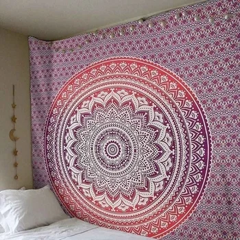 

Pink Mandala Tapestry Wall Art Hippie Wall Hanging Bohemian Bedspread