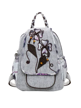 

New Vintage string appliques women traveller backpacks!Nice embossing lady cover backrack Top Versatile Original canvas backruck