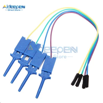 

4Pcs/lot High Efficiency Test Hook Clip Logic Analyzer Cable Gripper Probe Test Clamp Kit Blue