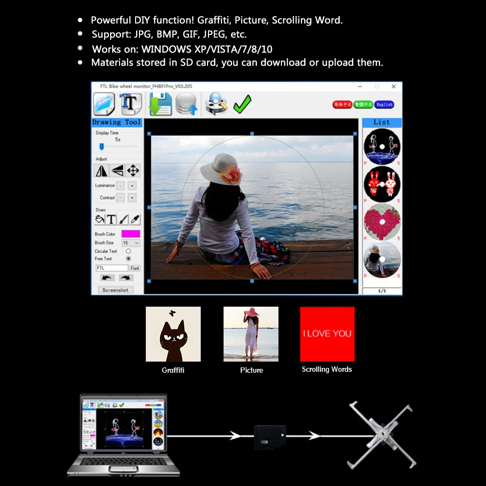 

256/416pcs RGB LED Smart Cycle Bike Bicycle Light Colorful Wheel Spoke Light Programmable DIY Light Lamp Pattern bicicleta