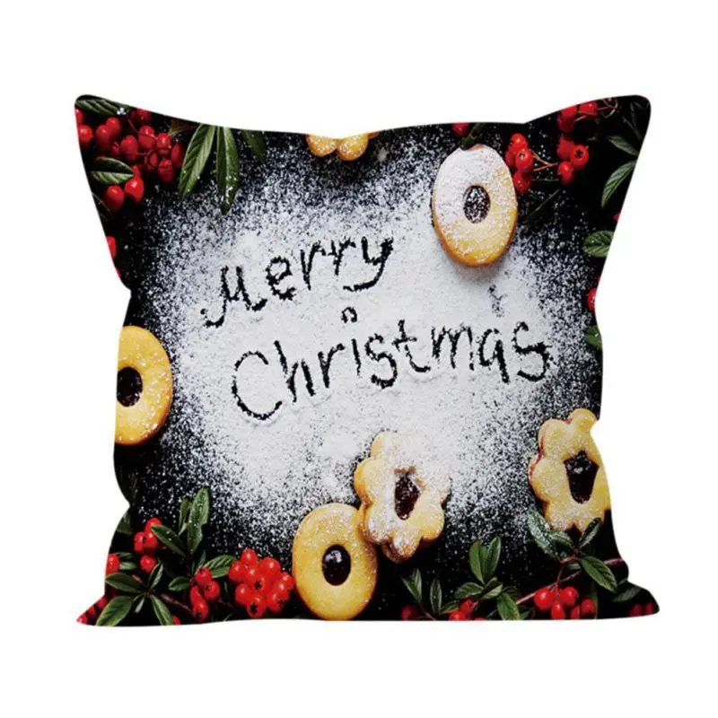 

Christmas Style Decorative Pillow Case Snowflake Letter Pattern Xmas Short Hair Velvet Pillow Cover x