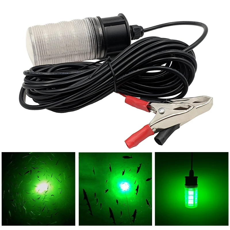 12V Led зеленый подводный погружные для рыболова ночной рыбалки светильник 10 Вт 117