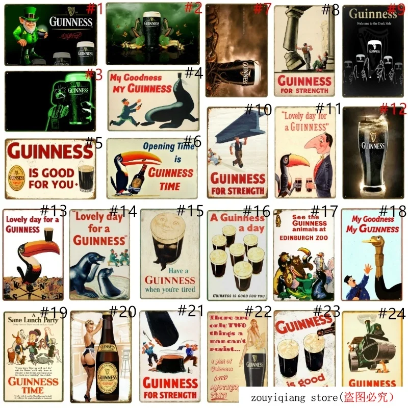Металлический постер-картина Guinness для прочности ретро реклама пива