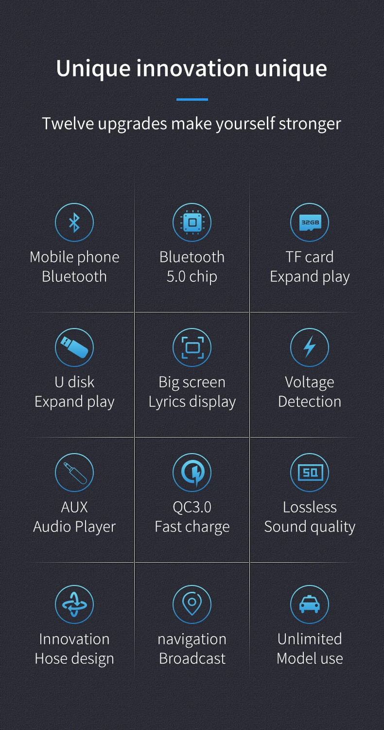 Автомобильный комплект Bluetooth 5,0, fm-передатчик QC3.0, быстрое зарядное устройство, ЖК-дисплей, поддержка TF карты, музыкальный Aux аудио приемник, автомобильный mp3-плеер