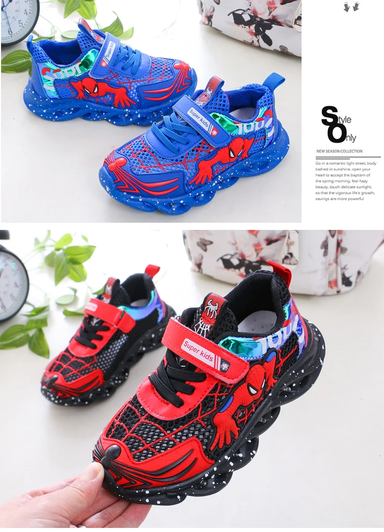 bata children's sandals YISHEN Led Luminous Kids Shoes for Boys Girls Light Children Luminous Baby Sneakers Mesh Sports Boy Girl Cartoon Led Light Shoes girls shoes