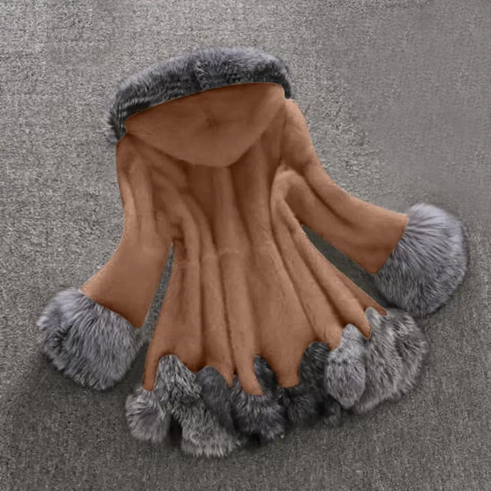 Меховое пальто, искусственное зимнее пальто для женщин, плюс размер, 5XL, с капюшоном, плюшевое пальто, элегантный меховой жилет, манто Fourrure Femme Pelliccia Donna