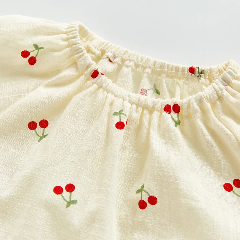 Cotton Baby Bodysuits Lemon Print Jumpsuits for Newborns