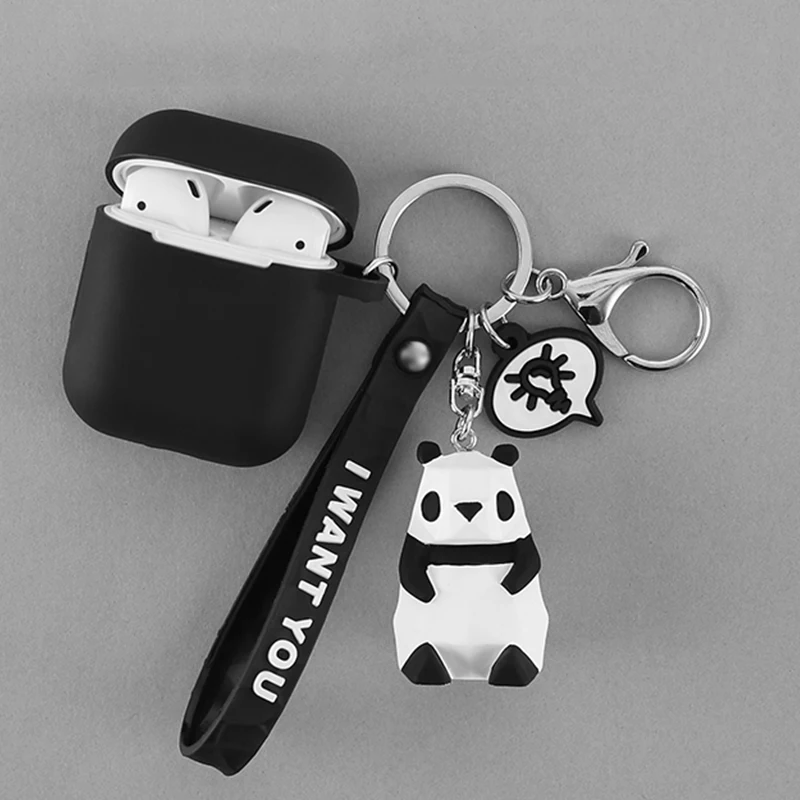 

Geometric Cartoon Panda Rabbit Cat Animal Silicone Case for Apple Airpods Case Accessories Bluetooth Earphones Headphones Cover