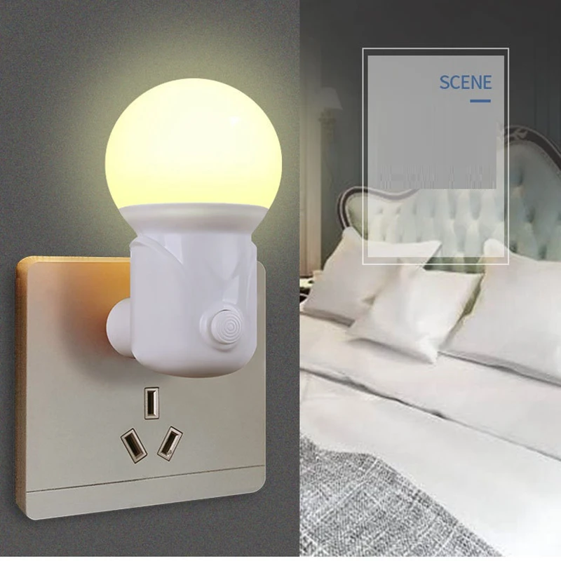 childrens night lights Socket LED Night Light Plug-in Bedside Lamp Bedroom Reading Book Night Light Living Room Balcony Lighting EU Plug Wall Lamp night lamp for bedroom wall