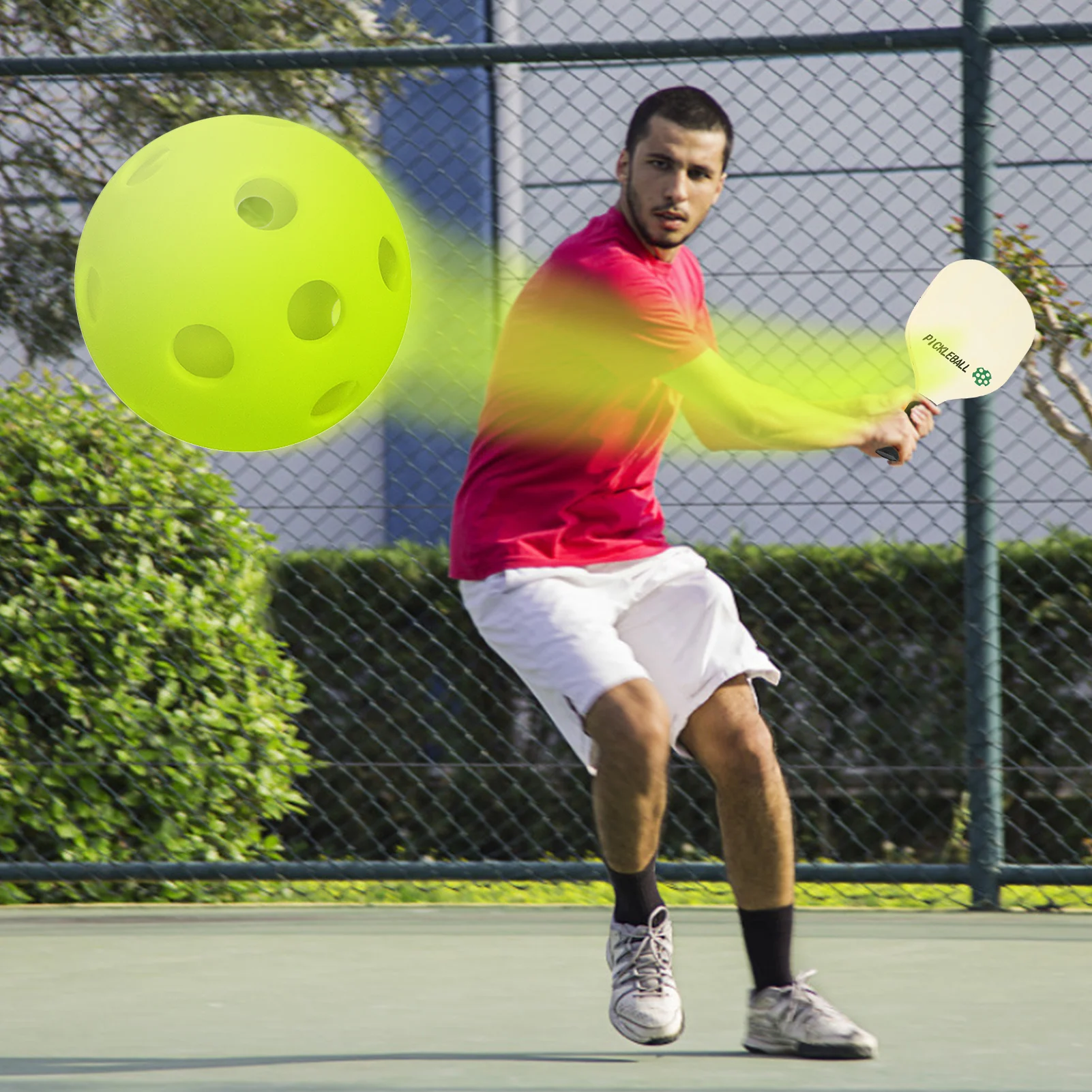 Indoor Pickleball Balls Paddle Ball 26 Holes Pickleball Sport Training Practice Plastic Airflow Hollow Balls