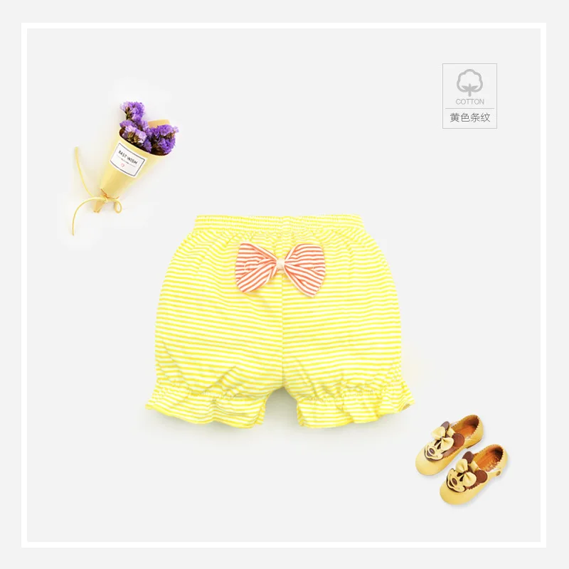 Baby Underwear Girls Shorts Bow Polka Dots Striped Shorts  Newborn Baby Bread Pants Summer Shorts 0-2Y
