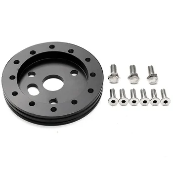 

Car Steering Wheel Gasket Black Aluminum Alloy Adapter Set Accessories