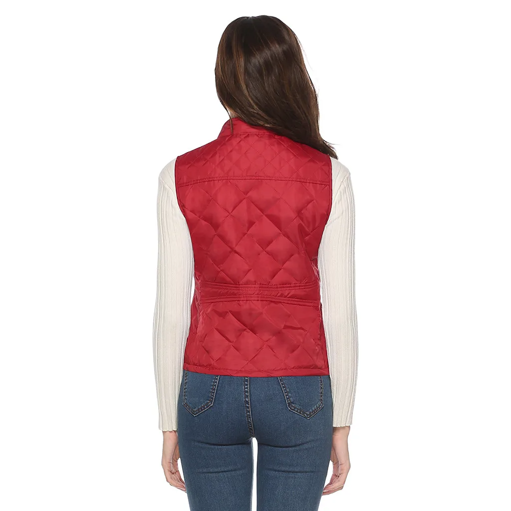 Jaycosin 2019 Winter Warm Casual Leisure Waistcoat Coat Women Thick Solid Color Jackets Comfortable Sleeveless Jacket Coat 31#4