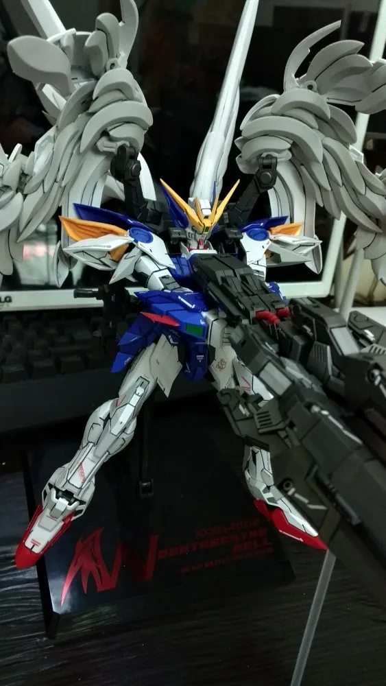 Японское аниме Gaogao модель 028 Gundam Модель MG 1/100 XXXG 00W0 крыло боец zero мобильный костюм