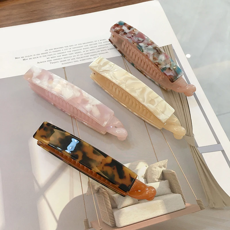 

Korean Fashion Banana Clip Long Ponytail Hair Clip Acetate Fiber Board Adult Hair Accessories Women's Twist Clip Hair Twist Clip