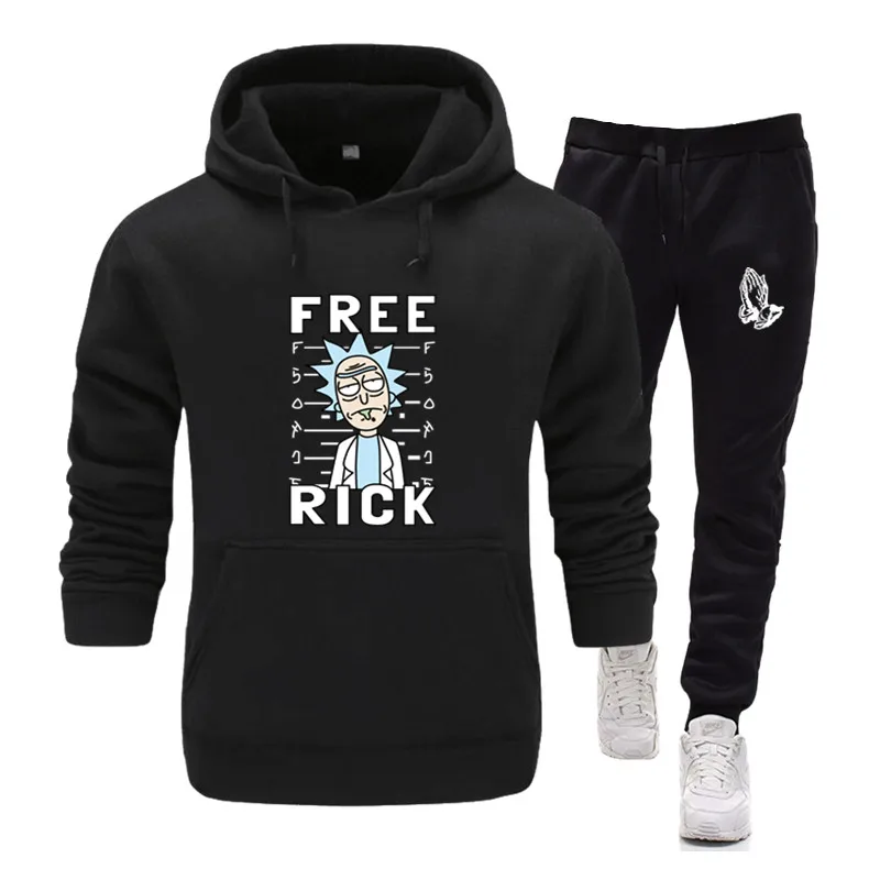 

New Men's Casual Set high quality Rick Morty Set Autumn Tracksuit Set Male Sweatshirt Pocket Fashion Hoodies Men Tracksuit Sets