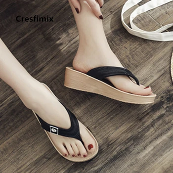

Women Cute Sweet Black Anti Skid Home & Outside Flip Flops Ladies Casual Comfort Beach Flip Flops Chanclas De Mujer E5829b