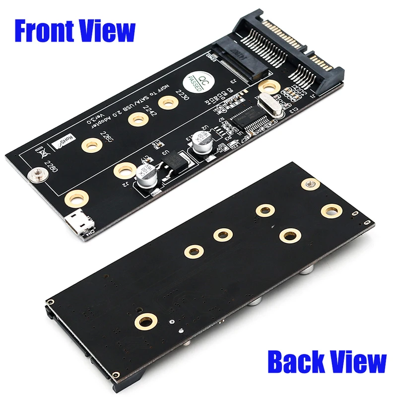 M.2 к USB SATA адаптер SATA-Bus NGFF M.2 ключ B к SATA 2,5 с USB 2,0 и 3,5 HDD кронштейн адаптер рейзер для 2230-2280 M2 SSD