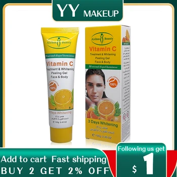 Aichun Vitamin C Treatment Whitening Exfoliating Cream Peeling Gel Face And Body 100g Leather Bag