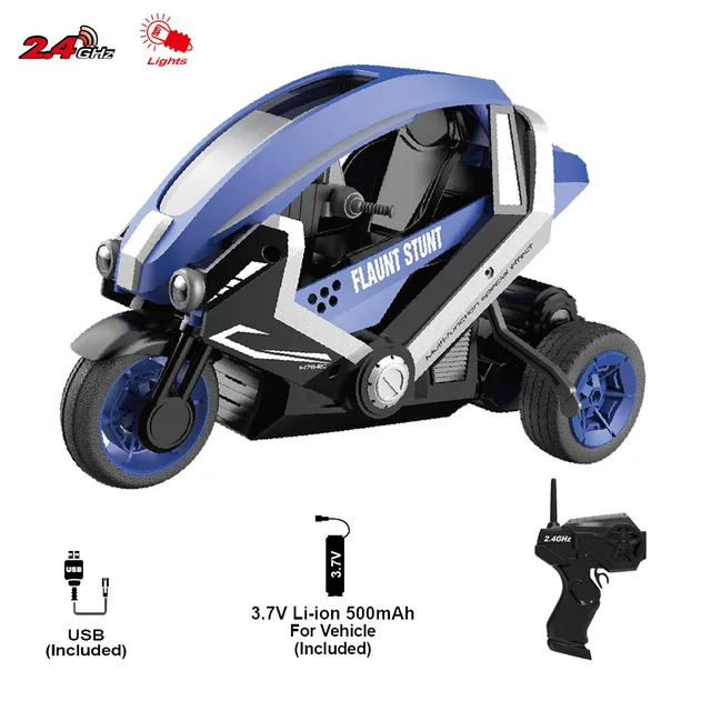 2.4G RC Car Remote Control Stunt Motorcycle Children's Electric Racing Motorbike with Cool Light Toys for Children Boy Gift 4