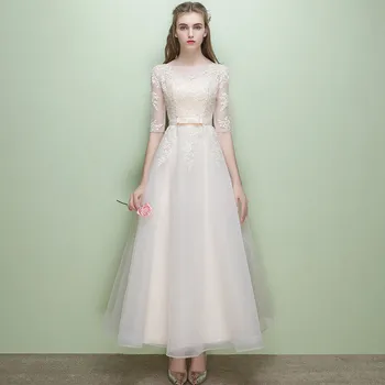 

Beautiful Long-sleeved Elegant Evening Dress Female 2019 New Banquet Noble Long Sister Group Student Small Dress Evening Gown